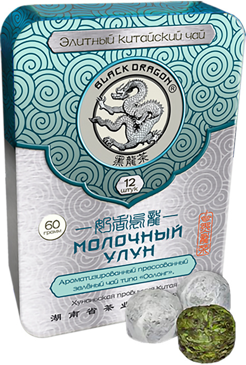 Зеленый чай Черный Дракон Молочный Улун мини точа в жестяной банке 60г. / Китайский Оолонг (Milk Oolong, #1