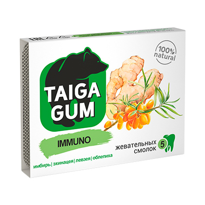 Алтайский нектар "Taiga Gum", Immuno смолка жевательная из смолы лиственницы сибирской с пчелиным воском #1