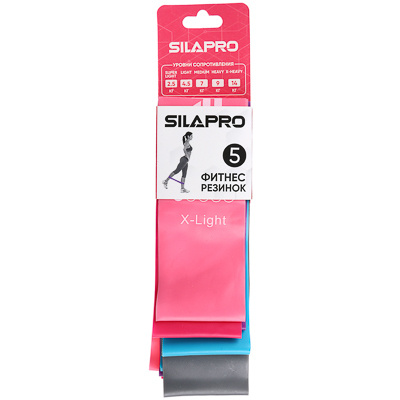 SILAPRO Набор фитнес резинок 5шт (2,5кг, 4,5кг,7кг, 9кг, 14кг), 60х5см, латекс  #1