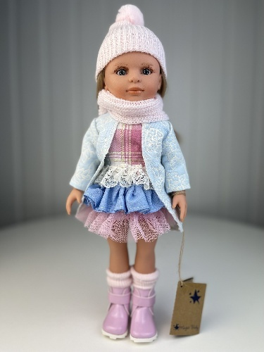 Кукла Lamagik "Нина", блондинка, в голубом пальто и розовой шапке, 33 см, арт. 33105  #1