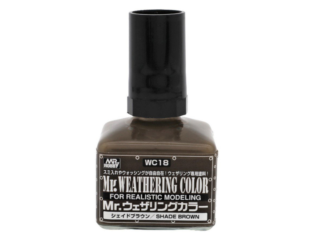 MR.HOBBY Mr.Weathering Color Shade Brown Оттенок коричневый, Смывка для везеринга без кисточки, 40 мл #1