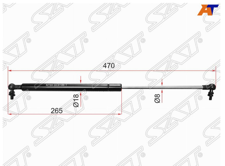 Амортизатор капота TOYOTA LAND CRUISER PRADO 120 02-09/LEXUS GX470 02-07/ HILUX SURF/4RUNNER LH-RH  #1