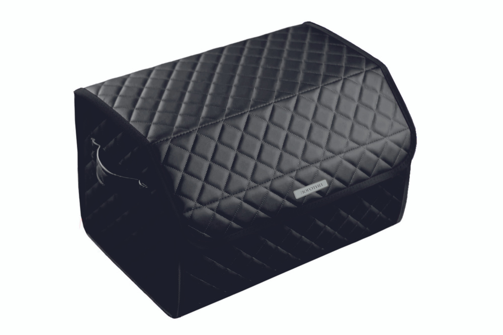 Сумка органайзер в багажник черная с серой нитью ViceCar (черный кант) с логотипом MITSUBISHI  #1