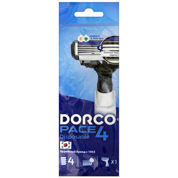 Dorco Одноразовый бритвенный станок мужской 4-ех лезвийный с плавающей головкой PACE 4, 1шт  #1