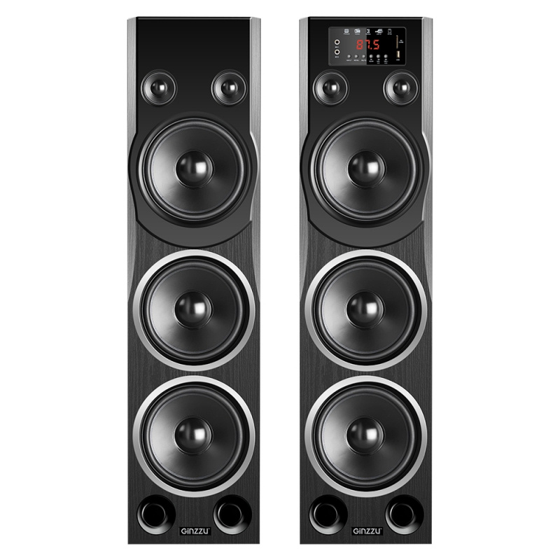 Акустическая система Ginzzu GM-329 2x120W/BT/USB/SD/FM/AUX/ДУ, черный ...