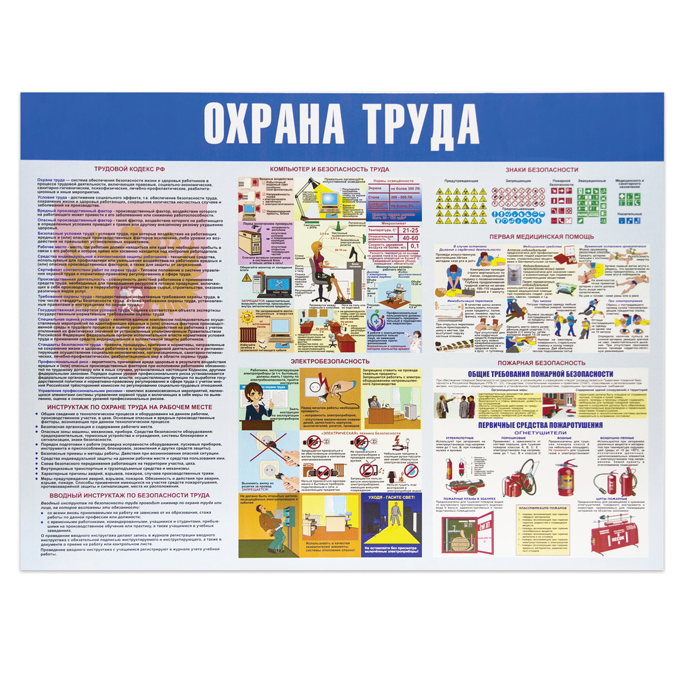 Доска-стенд информационная "Охрана труда" (910х700 мм), пластик, 1ед. в комплекте  #1