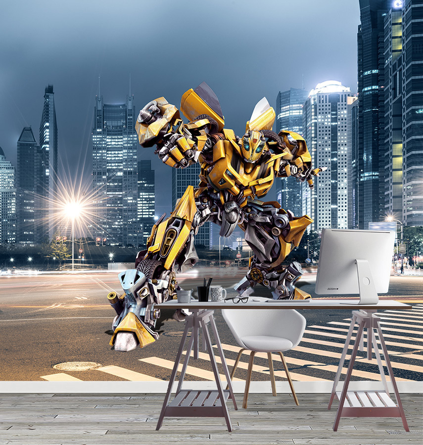Фотообои на стену 3d обои флизелиновые для подростка Роботы Трансформеры  300х270 см Bartonwall K029-Y - купить по выгодной цене в интернет-магазине  OZON (616017392)