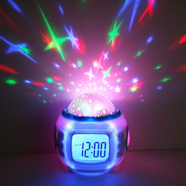 Часы Будильник проектор Звездное небо, ночник с проектором музыкальный 10 мелодий / настольный будильник #1