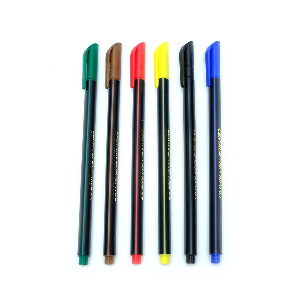 Centrum Набор ручек Капиллярная, толщина линии: 0,7 мм, цвет: Синий, Черный, 6 шт.  #1