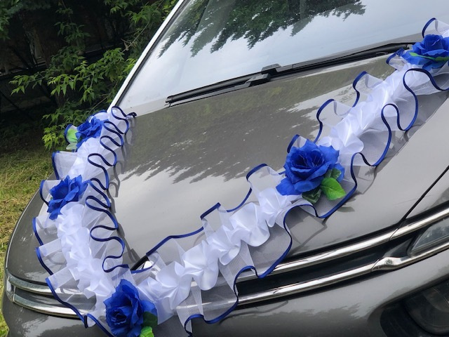 Лента для свадебного авто Милена, синий #1