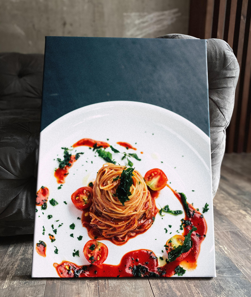 Картина на холсте (паста с соусом болоньезе ресторанная подача, итальянцы,  пожалеете!, итальянская паста) 80x100 вертикально интерьерная/в комнату/на  стену/в спальню - купить по низкой цене в интернет-магазине OZON (635156103)