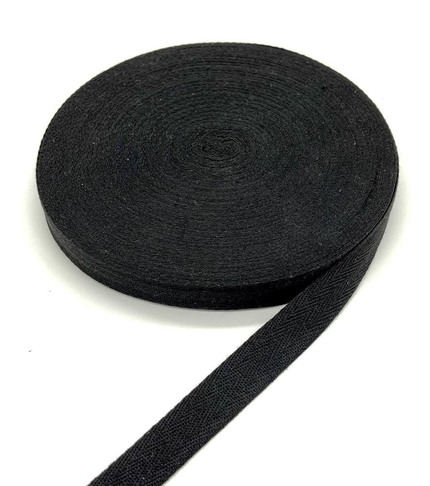 Лента киперная хлопок 2 см (20 мм) цв.черный (45 метров) #1