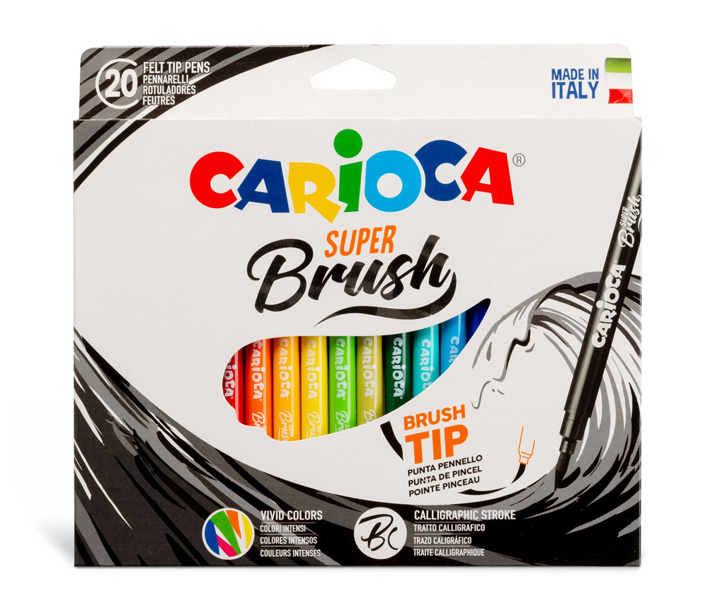 Фломастеры "Carioca" Super-brush, наконечник-кисть 20 цв #1