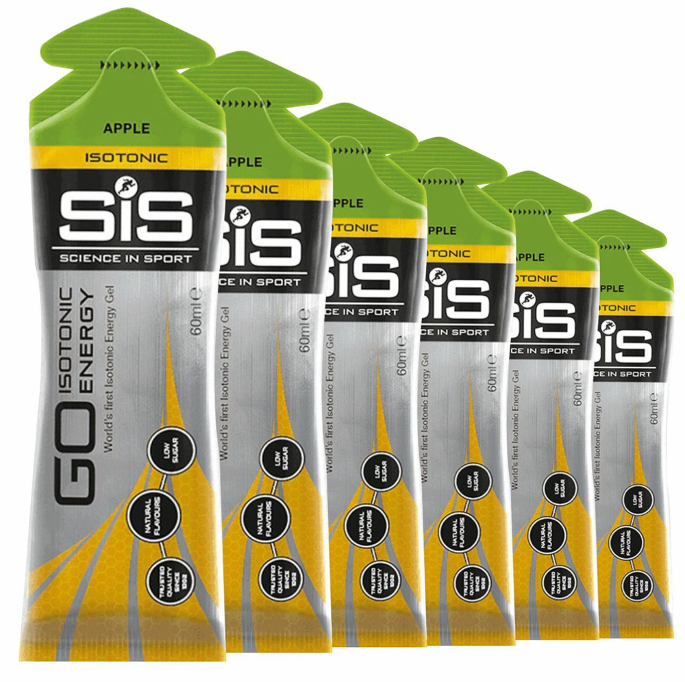 Энергетический гель SCIENCE IN SPORT (SiS) GO Isotonic Energy Gels 6 x 60 мл, Яблоко  #1