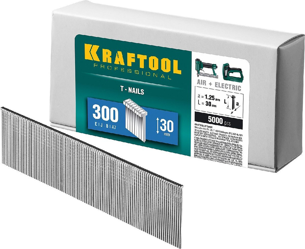 Гвозди для нейлера KRAFTOOL тип 300 30 мм 5000 шт. (31785-30) #1