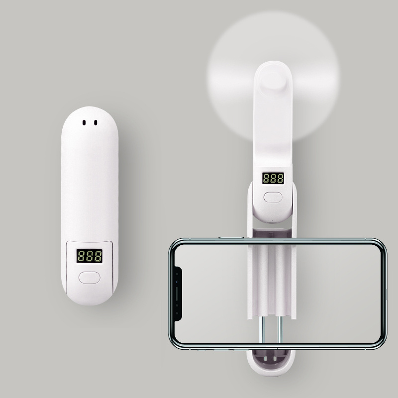 Портативный ручной уккумуляторный мини вентилятор ,USB с индикатором заряда,с креплением для телефона #1