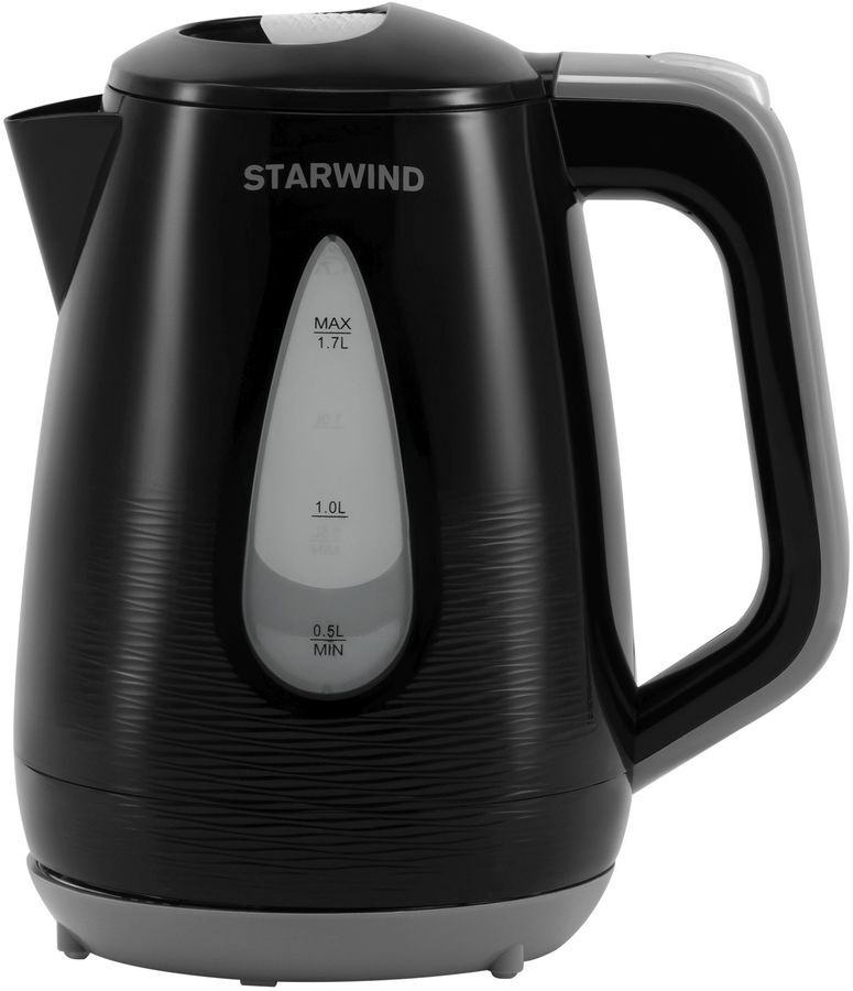 Чайник электрический Starwind SKP2316, 1.7 л, 2200 Вт, черный/серый, корпус пластик  #1