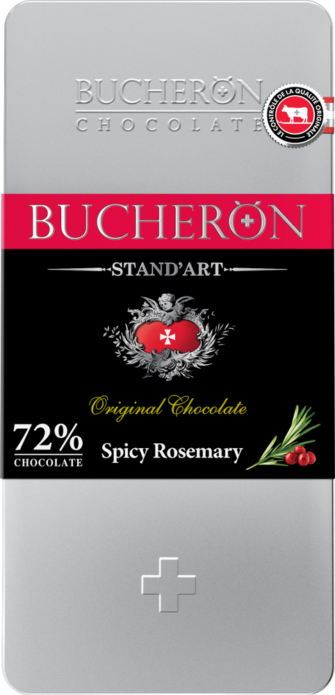 Шоколад BUCHERON горький с розмарином и розовым перцем, ж/б, 100г  #1