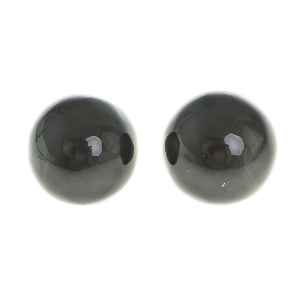 Шары Антистресс 3,2 см из черного обсидиана пара / шар декоративный / шар для медитаций / каменный шарик #1