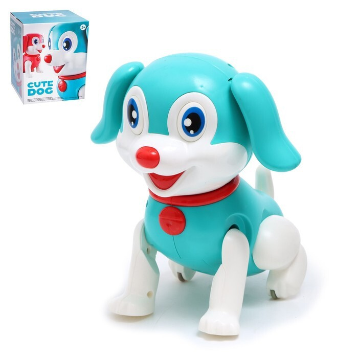 Собака "Тобби", ходит, свет, звук, работает от батареек, цвет голубой  #1