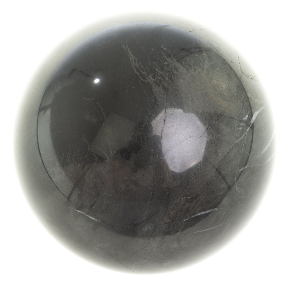 Шар из черного мрамора 10,5 см / сувенир из камня #1