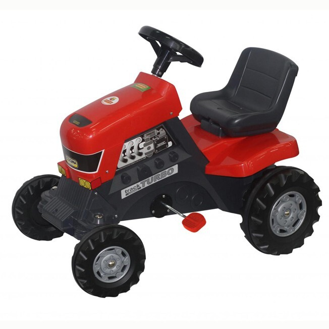 Каталка детская трактор с педалями (красная) #1