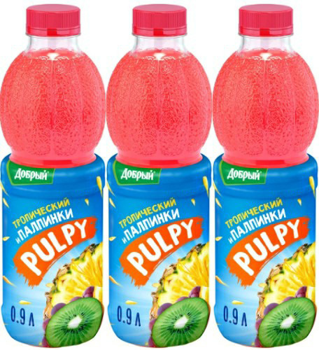 Напиток сокосодержащий Добрый Pulpy тропик 900 мл в упаковке, комплект: 3 упаковки  #1