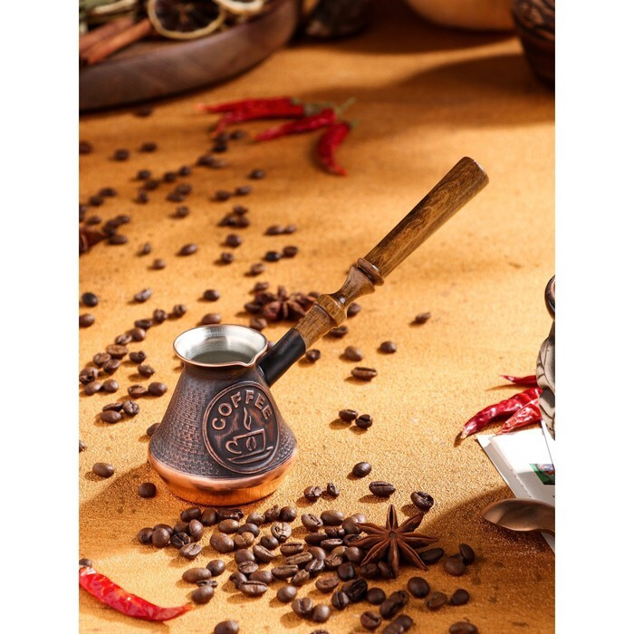 Турка для кофе "Армянская джезва", медная, средняя, 110 мл #1