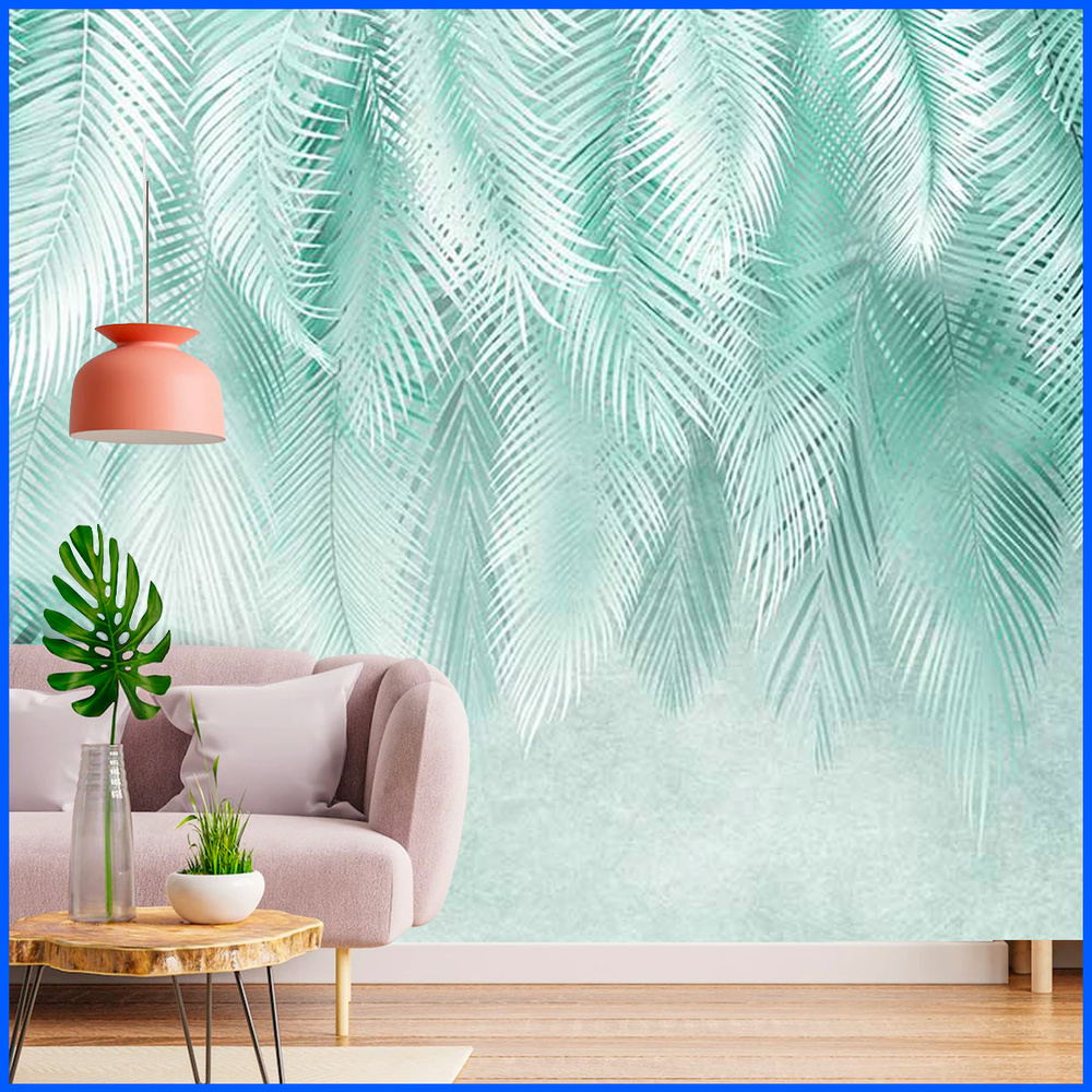 Фотообои Пальмовые листья 400x270 - Обои флизелиновые на стену, с виниловым покрытием, в спальню, гостинную, #1