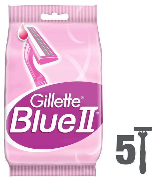 Gillette Одноразовые женские бритвы Blue 2, увлажняющая полоска, 5 шт  #1