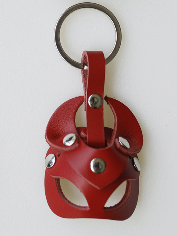 Брелок на ключи брелок чертик украшение на сумку стильный подарок маска кожаная брелок бдсм брелоки для #1