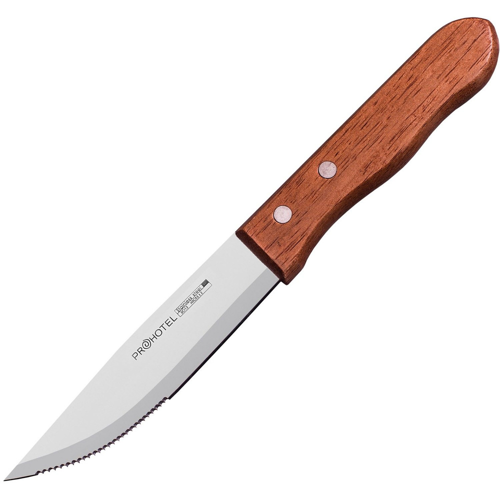 Нож для стейка Prohotel 250/125х27мм, нерж.сталь, дерево #1