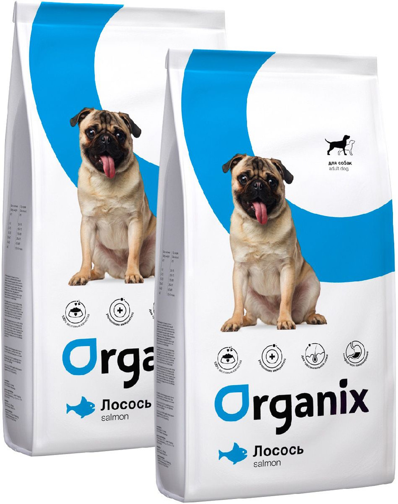 Сухой корм ORGANIX ADULT DOG SALMON монобелковый для взрослых собак всех пород при аллергии с лососем #1