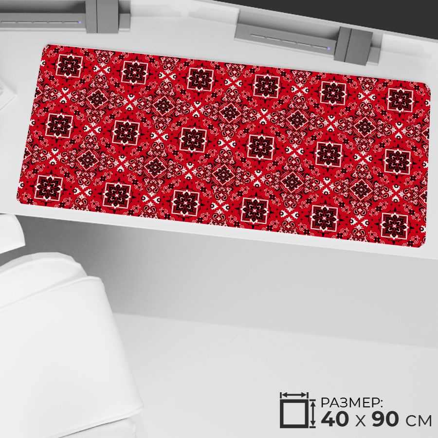 Простые решения Игровой коврик для мыши Большой коврик для мышки ПК, XXL, красный, черный  #1