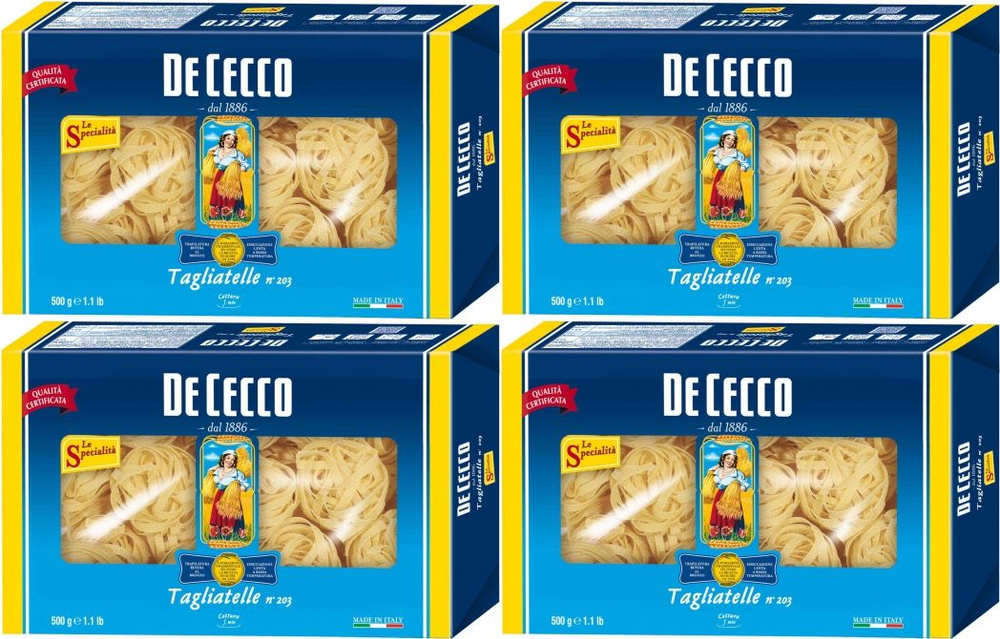 Макаронные изделия De Cecco No 203 Тальятелле, комплект: 4 упаковки по 500 г  #1