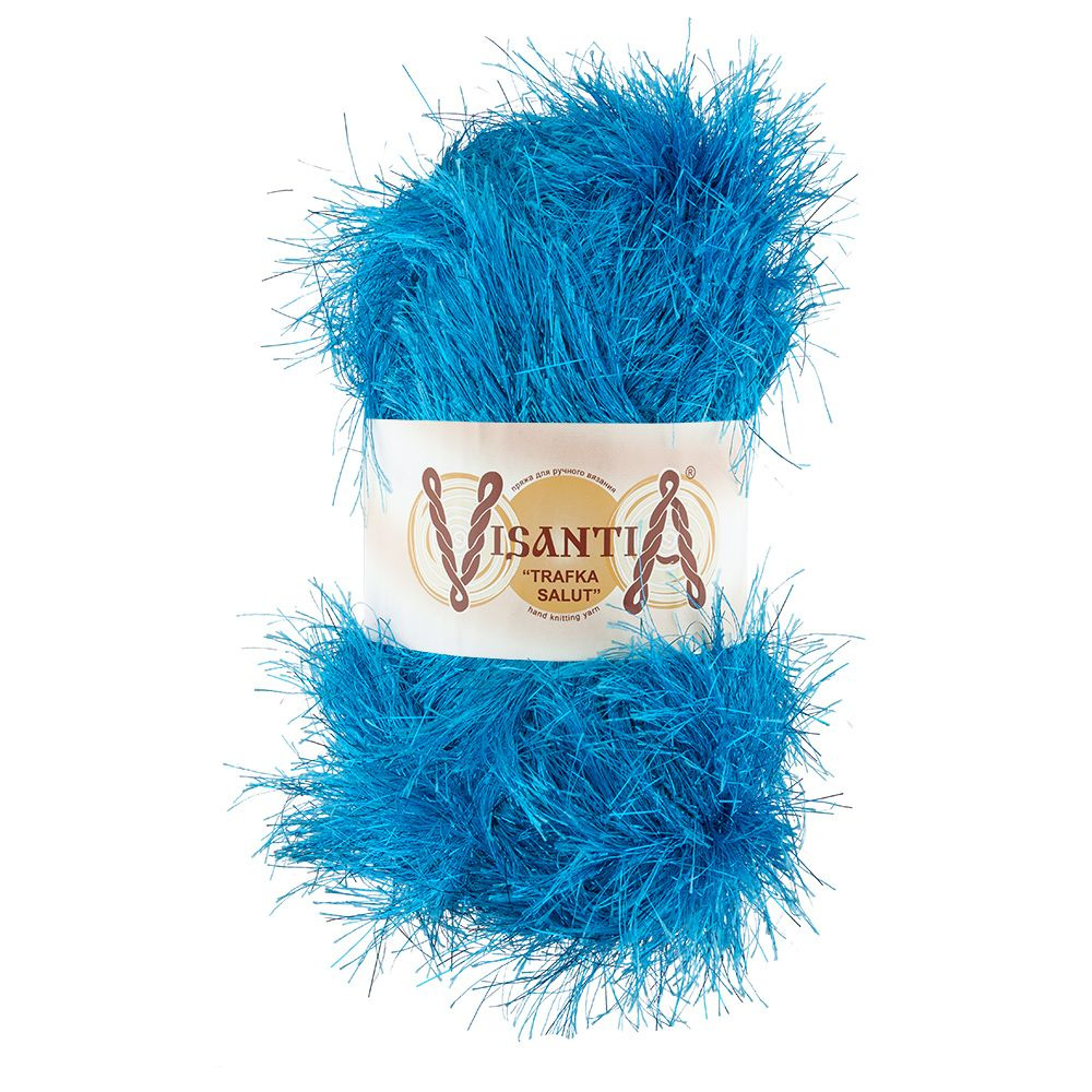 Пряжа VISANTIA "TRAFKA SALUT" 80% полиэстер, 20% люрекс 200 г 90 м 4 м №0130 яр.голубой  #1