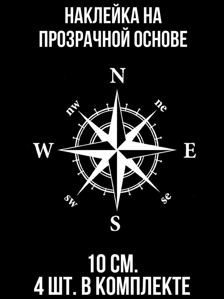 Наклейки на авто Компас север юг запад восток роза ветров  #1