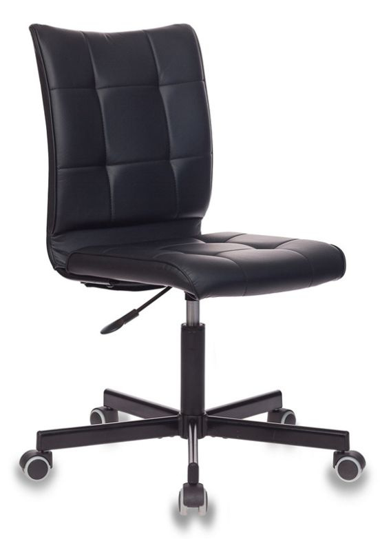 Кресло Бюрократ CH-330M / BLACK черное, цвет Leather Black, материал экокожа, крестовина металл черный #1