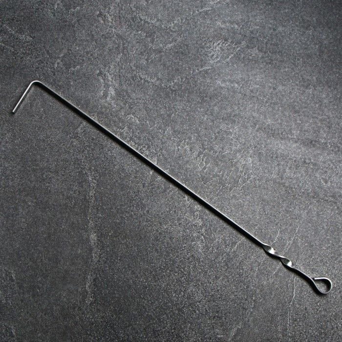 Кочерга из нержавеющей стали, ручка - кольцо, ширина - 12 мм, 70 см  #1
