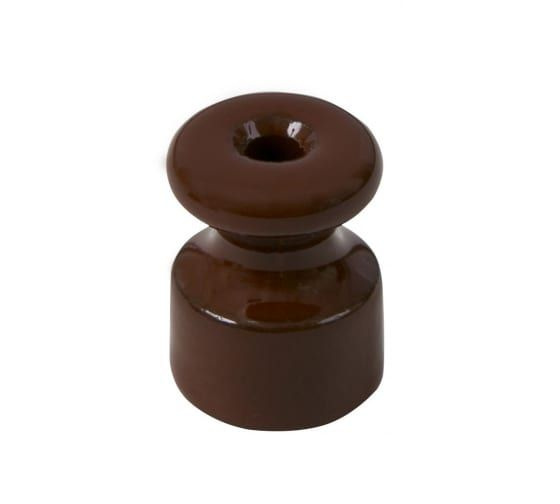 Изолятор фарфоровый для наружного монтажа витой электропроводки, D18,5х24мм, цвет -коричневый (10 шт.) #1