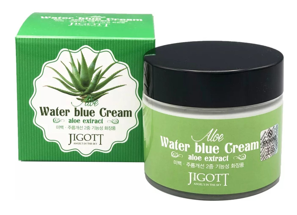 Jigott cream Крем для лица с алоэ aloe water blue cream, 70 ml #1