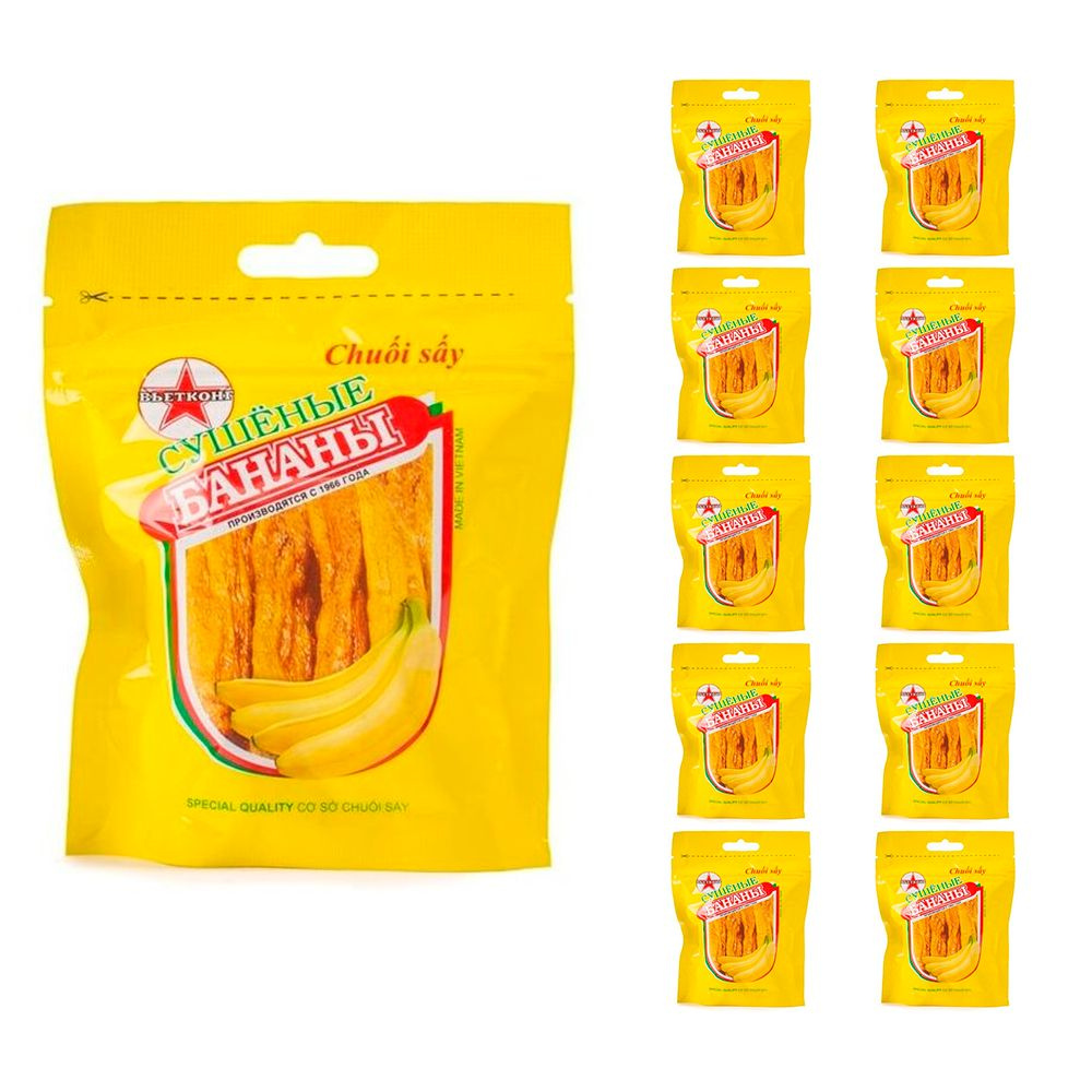 Бананы сушеные VEGETEXCO пак 100г 10 упаковок - купить с доставкой по ...