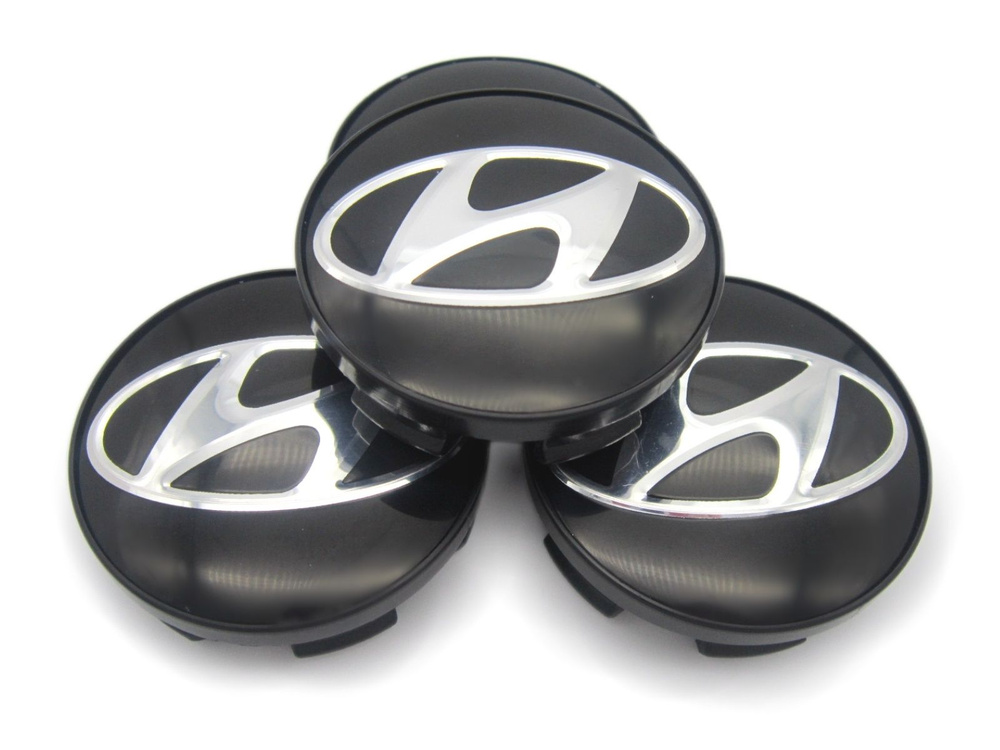 Колпачки, заглушки на литые диски СКАД Хендай черный, 56/51/12 мм, комплект 4 шт.  #1