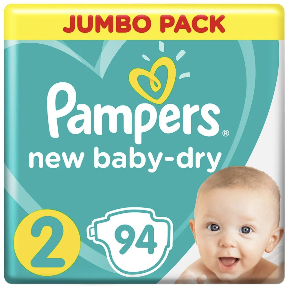 Подгузники Pampers New Baby-Dry 4-8кг Размер 2 94шт #1