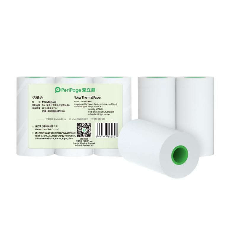 Термобумага белая для принтера PeriPage Note Paper, 2 years image, 56х30 мм, бумага для термопринтера, #1
