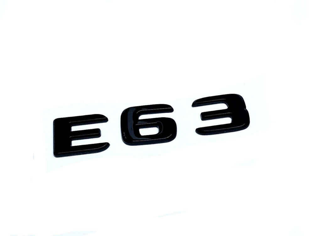 Эмблема Шильдик E 63 на багажник для Mercedes Мерседес цвет черный глянец  #1