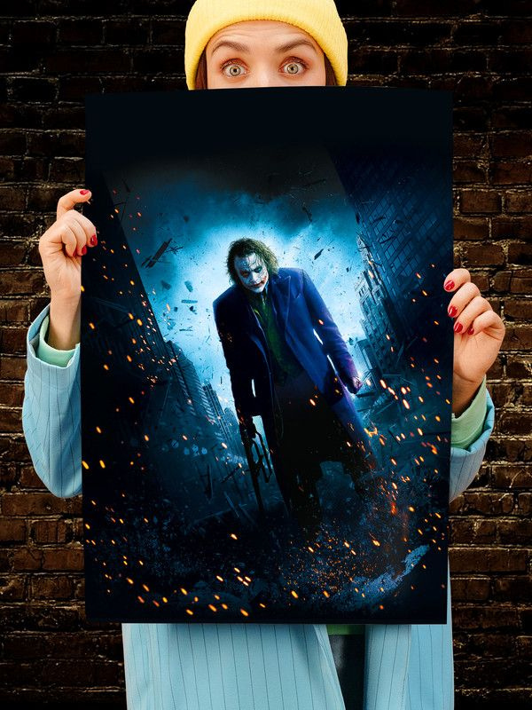 Постер интерьерный Joker, 70х46 см. Матовый яркий. Джокер #1