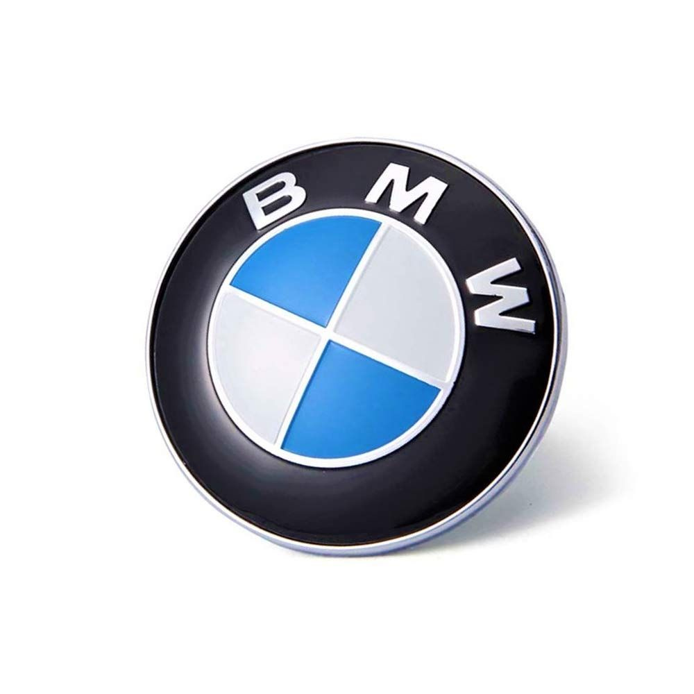 Эмблема Шильдик BMW  БМВ  на капот  цвет бело- голубой #1