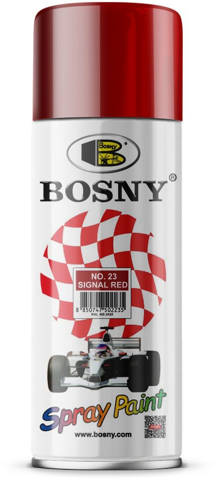Bosny Аэрозольная краска Быстросохнущая, Глянцевое покрытие, 0.52 л, 0.3 кг, красный  #1