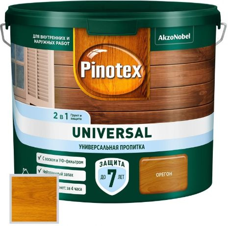 Пропитка защитная для дерева Pinotex Universal 2 в 1 орегон 2,5 л #1